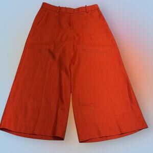 J. CREW Women’s 2 Orange Wide Leg Crop LINEN Pant